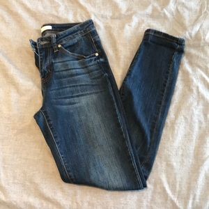Dark wash distressed Blue jeans